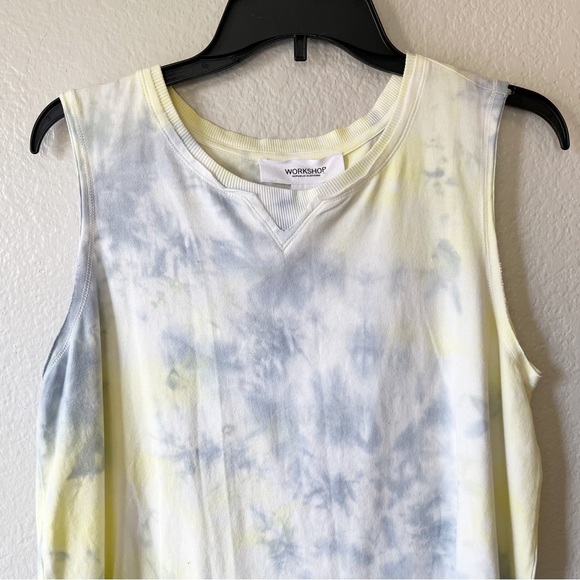 Workshop Republic Blue and Yellow Tie Dye Sleeveless Tank Top - Picture 2 of 4
